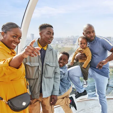 Family enjoying the sights on The London Eye